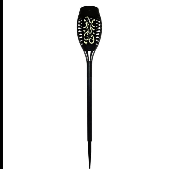 چراغ پارکی و باغچه خورشیدی سولونیکس طرح مشعل مدل XF-6006 مشعل شعله متحرک ضدآب با 96 LED سایز بزرگ با سنسور شب و پایه 5
