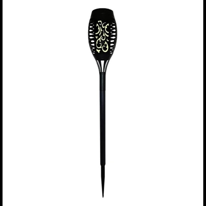 چراغ باغچه خورشیدی مشعلی ضدآب مدل XF-6018 پایه 35 سانتیمتر، 33 LED و شعله متحرک