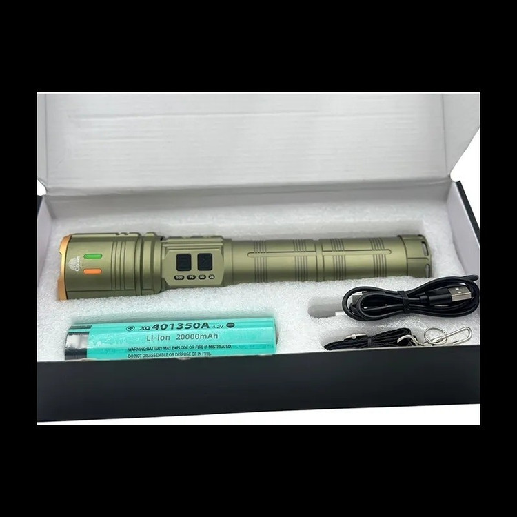 چراغ قوه زوم دار شارژی پاوربانک سیتیکام مدل CT-887 اصلی دارای چراغ جانبی زیبا با نور آفتابی، جنس بدنه آلومینیوم، دارای 4