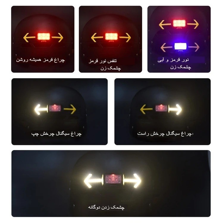 چراغ خطر کلاه ایمنی دوچرخه راهنمادار بیسیم مدل LY-0825 اصلی مناسب برای راهنما در شب