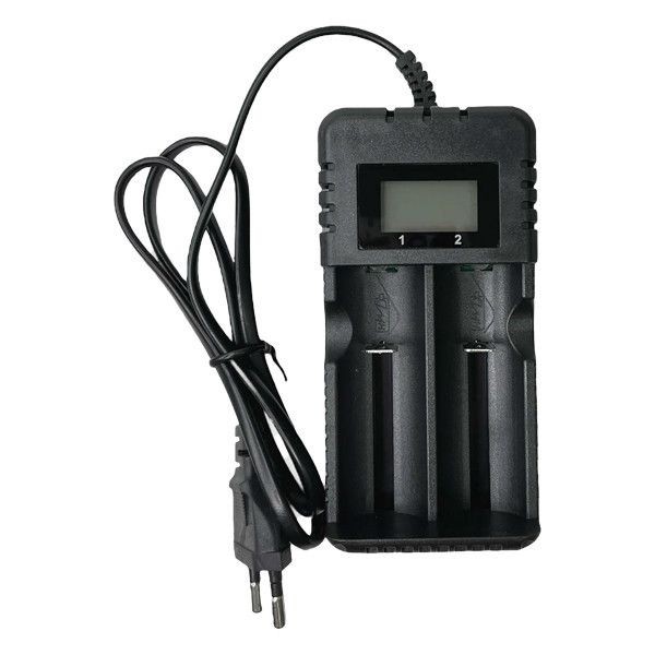شارژر هوشمند دو شیار اصلی HWD مدل HD-8991B با نمایشگر مناسب باتری لیتیومی 18650، 14500، 16340، 18350 و 26650