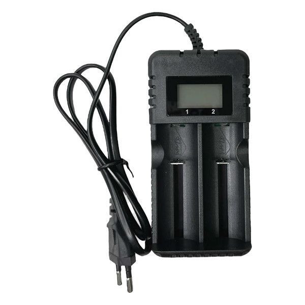 شارژر هوشمند دو شیار اصلی HWD مدل HD-8991B با نمایشگر مناسب باتری لیتیومی 18650، 14500، 16340، 18350 و 26650