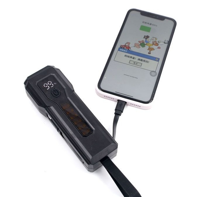 چراغ جلوی دوچرخه و پاوربانک JUNHAOJIE مدل Z828 اصلی باتری 5000mAh با نمایشگر شارژ پاوربانک با کابل لایتینگ و تایپ سی