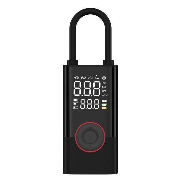 کمپرسور باد شارژی چراغدار دیجیتال 80 وات مدل ATJ-005اصلی قابلیت تنظیم فشاربرای وسایل مختلف برای خودرو دوچرخه موتور و توپ