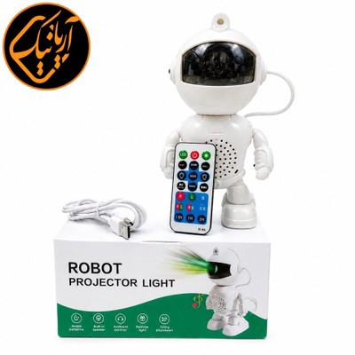 چراغ خواب فضانورد کهکشانی پروژکتور ستاره اورجینال ربات اسپیکردار با ریموت و نور RGB