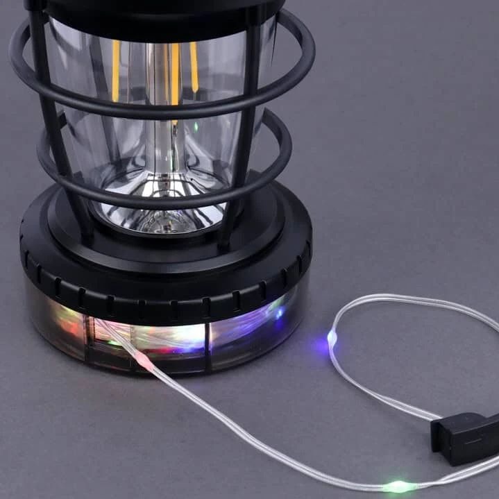 چراغ فانوسی ریسهدار مدل HOP-8819 ریسه 10 متری RGB، سنسور حرکتی، 500 لومن، شارژ خورشیدی و Type-C