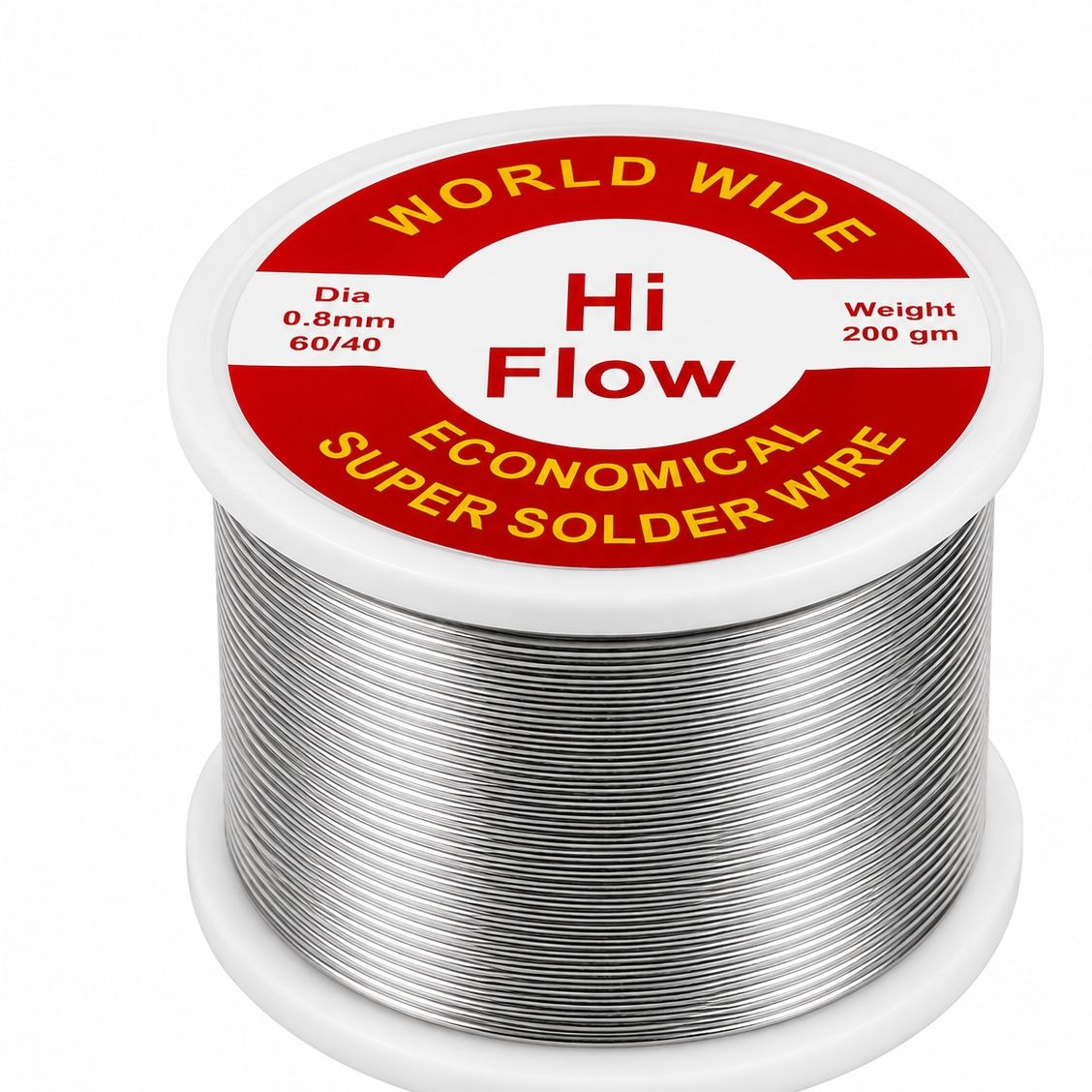 سیم لحیم 200 گرمی سوپر اکونومیک Hi Flow مدل 60/40 اصلی قطر 0.8mm مناسب تعمیرات الکترونیک