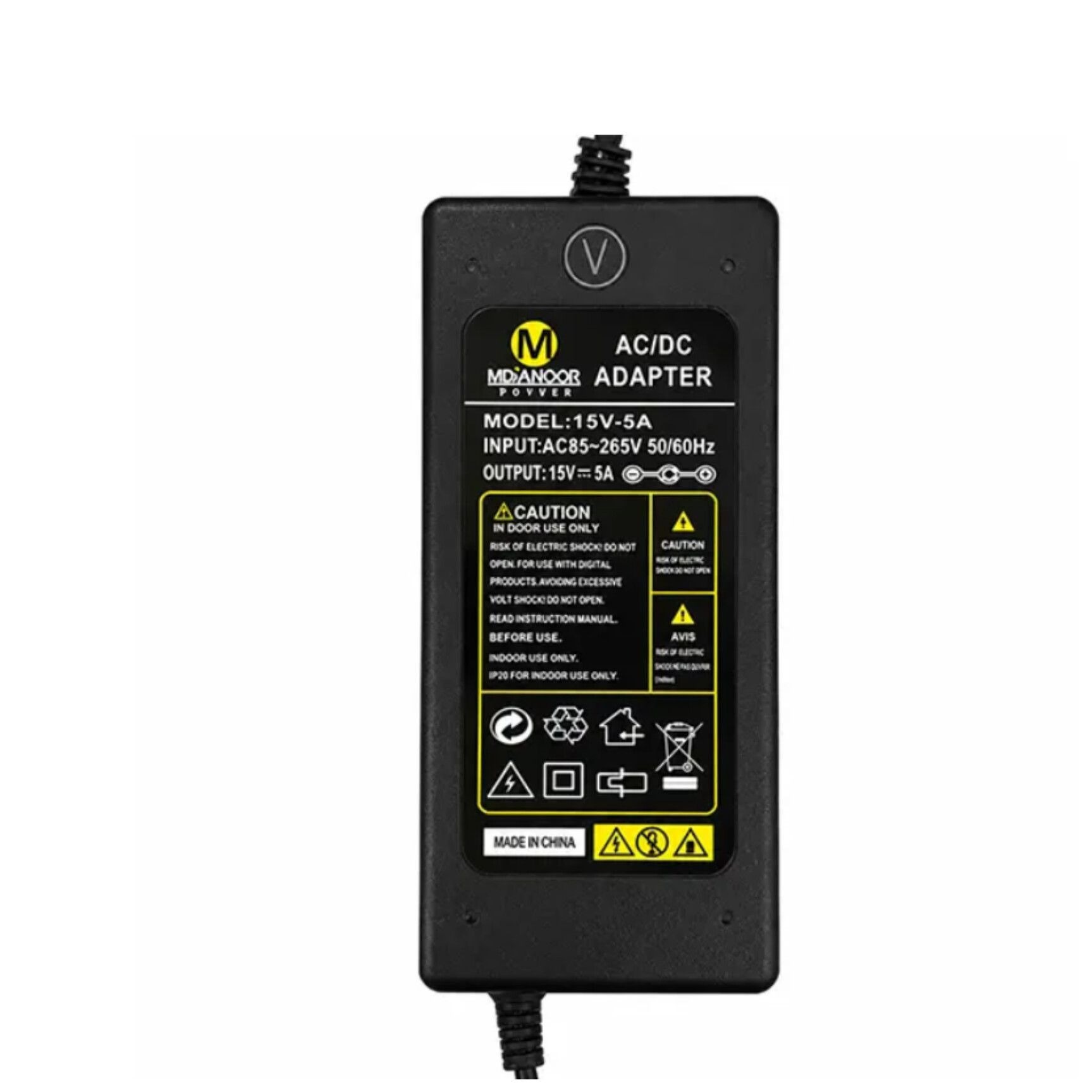 آداپتور رینگ لایت 15 ولت 5 آمپر مدیانور Medianoor مدل 15V-5A اصلی
