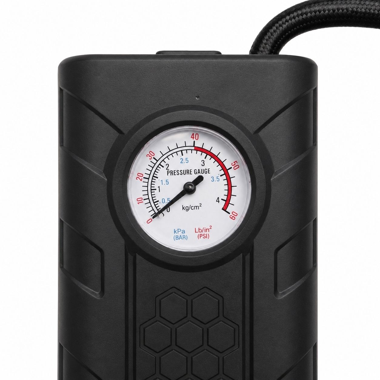 پمپ باد شارژی خودرو مدل GZ0000 کمپرسور باد پرتابل دیجیتال با فشارسنج عقربه ای شارژ Typ-C قابل حمل