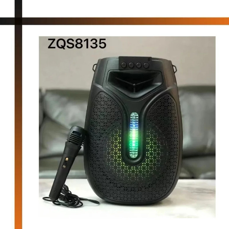 اسپیکر بلوتوثی قابل حمل مدل Sing-e ZQS8135 همراه با رقص نور و میکروفون