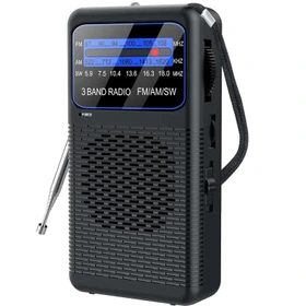 رادیو جیبی ۳ موج مدل TG-99 با چراغ قوه و خروجی هدفون (FM / AM / SW)
