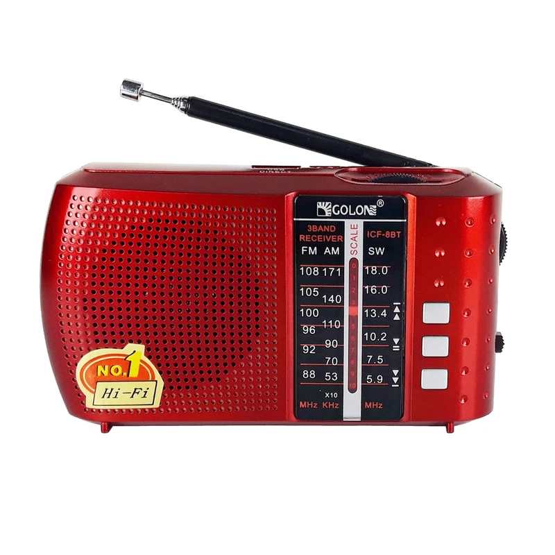رادیو اسپیکر شارژی گلن (GOLON) مدل ICF-8BT با قابلیت بلوتوث، فلش و رم