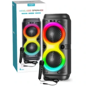 اسپیکر بلوتوثی دو بلندگو گریتنایس مدل GTS-2131 با رقص نور RGB و میکروفون