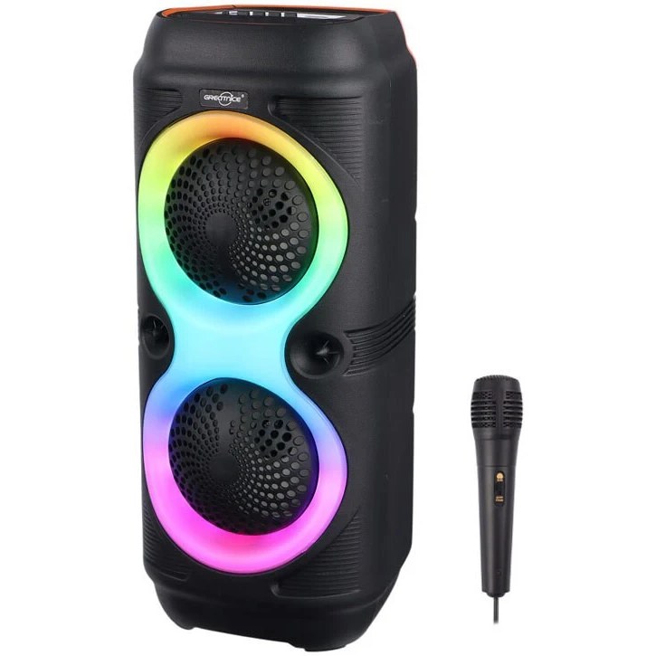 اسپیکر بلوتوثی دو بلندگو گریتنایس مدل GTS-2131 با رقص نور RGB و میکروفون