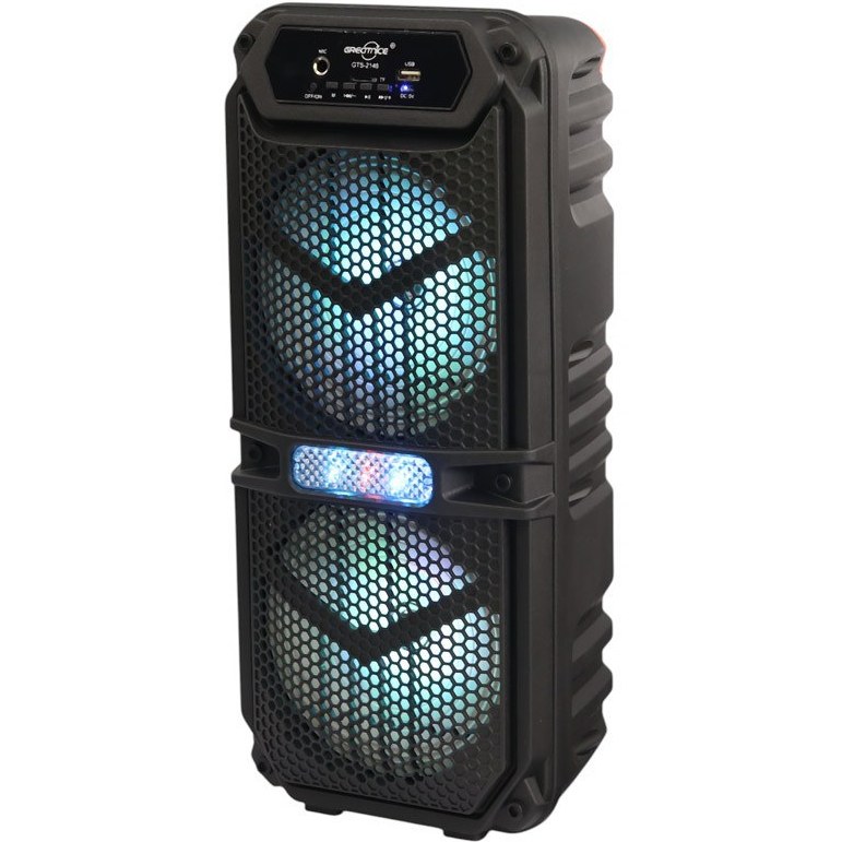 اسپیکر بلوتوثی گریتنایس مدل GTS-2148 با دو ووفر ۶.۵ اینچ و میکروفون کارائوکه