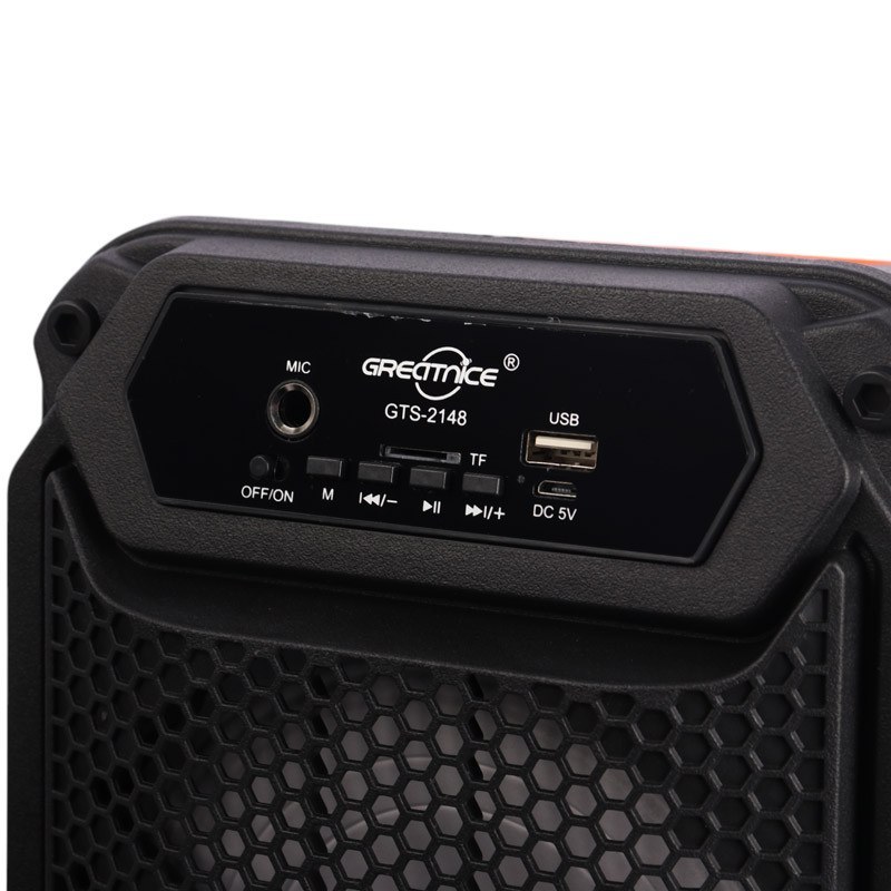 اسپیکر بلوتوثی گریتنایس مدل GTS-2148 با دو ووفر ۶.۵ اینچ و میکروفون کارائوکه