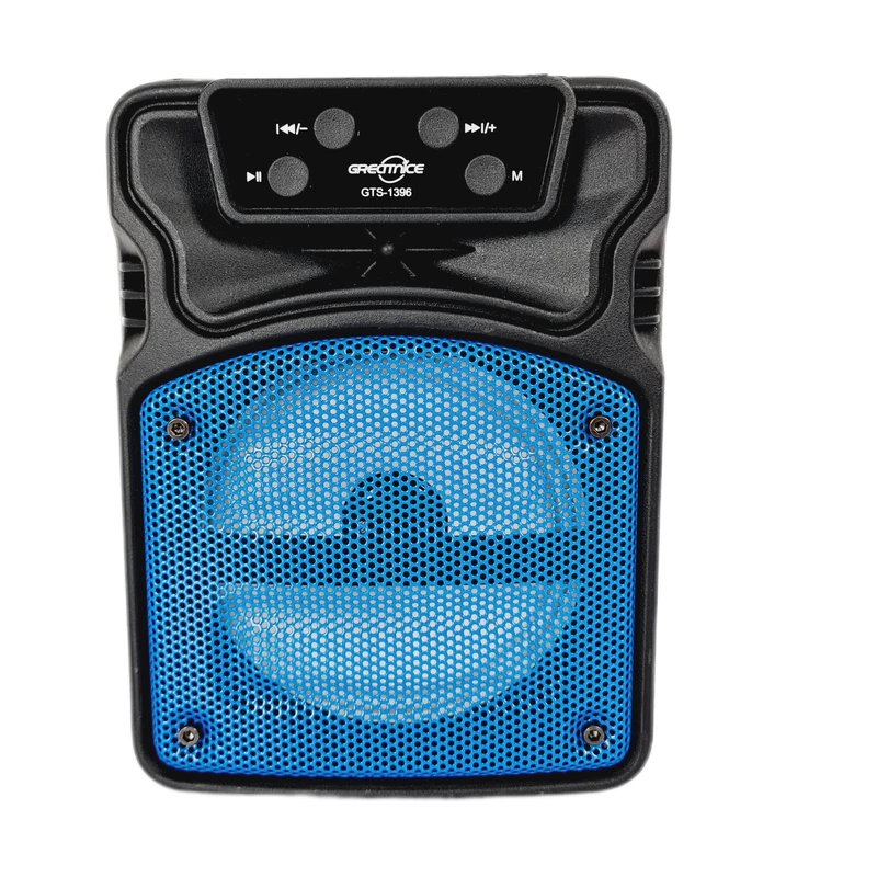 اسپیکر بلوتوثی گریتنایس مدل GTS-1396 با بلندگو ۴ اینچ، رقص نور LED و رادیو FM