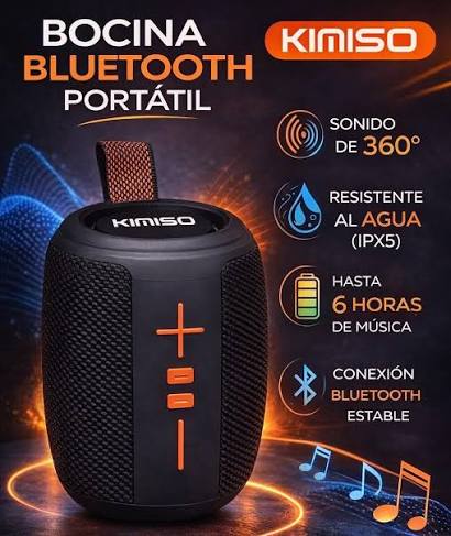 اسپیکر بلوتوثی قابل حمل KIMISO مدل KMS-293 با نور RGB و ضد آب IPX5