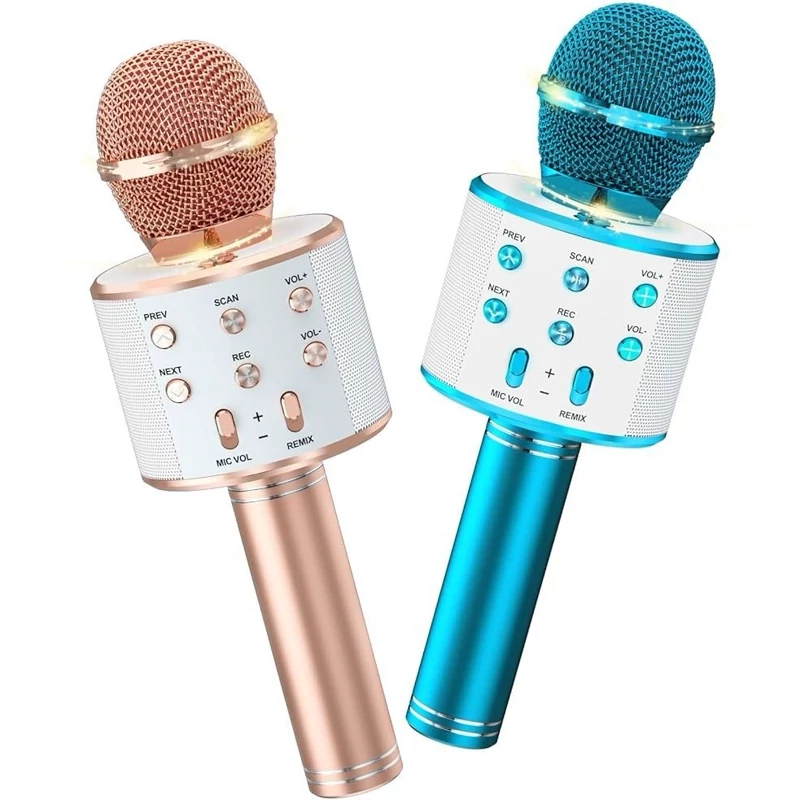 میکروفون اسپیکر بلوتوثی کارائوکه گودفری GOODFREY مدل WS-858 با قابلیت اکو، ضبط صدا و تغییر صدا