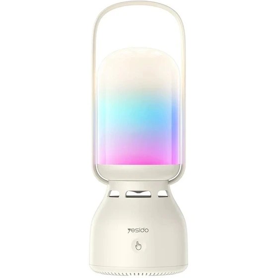 اسپیکر فانوسی کمپینگی با نور RGB و چراغ خواب لمسی ؛ اسپیکر بلوتوثی دستی مسافرتی با باتری 1800 میلیآمپر