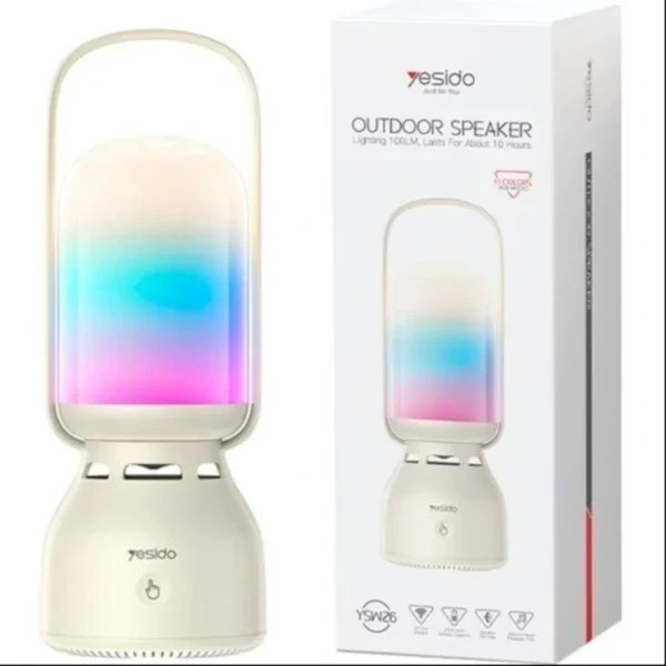 اسپیکر فانوسی کمپینگی با نور RGB و چراغ خواب لمسی ؛ اسپیکر بلوتوثی دستی مسافرتی با باتری 1800 میلی‌آمپر