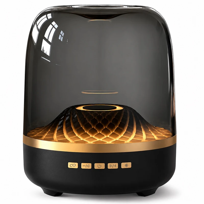 اسپیکر بلوتوثی لامپ رینگی بیگ دایموند BIG DIAMOND مدل L-28 Pro با نور LED 360 درجه و بیس تقویتشده
