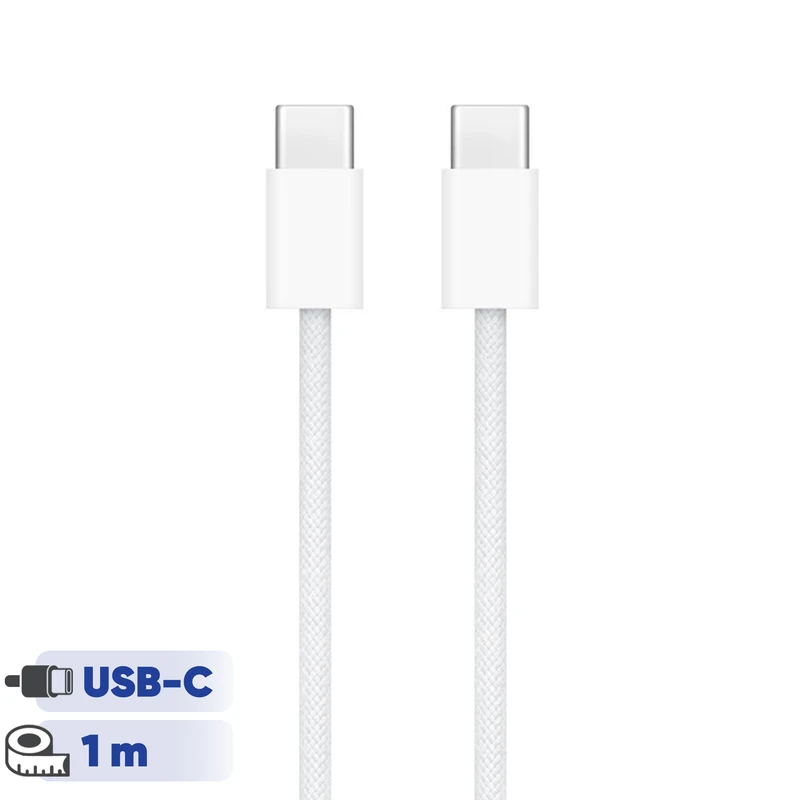 کابل شارژکنفی و دیتااپل USB-C به USB-C مدل ۶۰ وات اورجینال با طول ۱ متر MQKJ3ZM/A