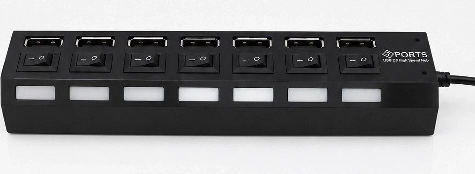 هاب USB 2.0 کلید دار ۷ پورت Hi-Speed