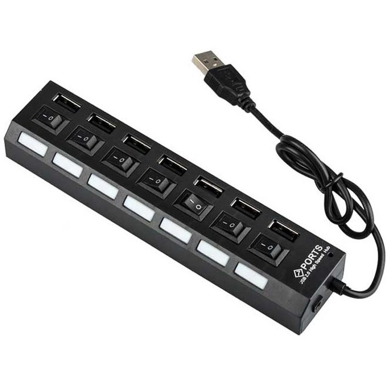 هاب USB 2.0 کلید دار ۷ پورت Hi-Speed