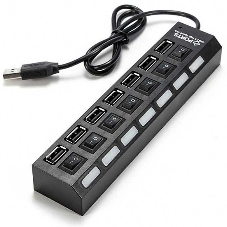 هاب USB 2.0 کلید دار ۷ پورت Hi-Speed