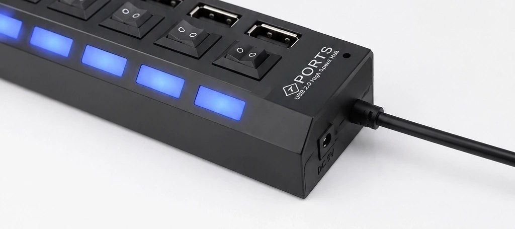 هاب USB 2.0 کلید دار ۷ پورت Hi-Speed