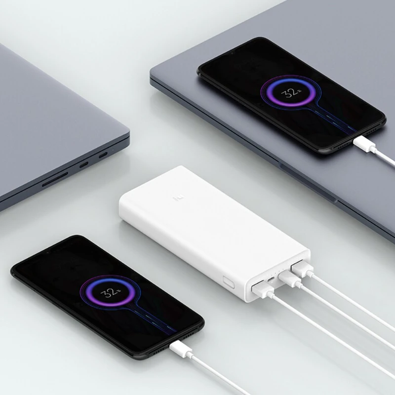پاوربانک ۲۰۰۰۰ میلیآمپر شیائومی مدل Xiaomi Mi Power Bank 3 PLM18ZM فست شارژ ۱۸ وات دوطرفه